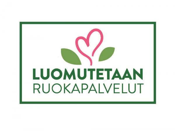 Luomutetaan ruokapalvelut -hankkeen logo, jossa sydän