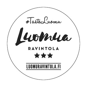 Luomua ravintola -logo, kolme tähteä
