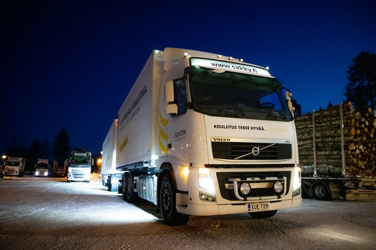 Truck on night
