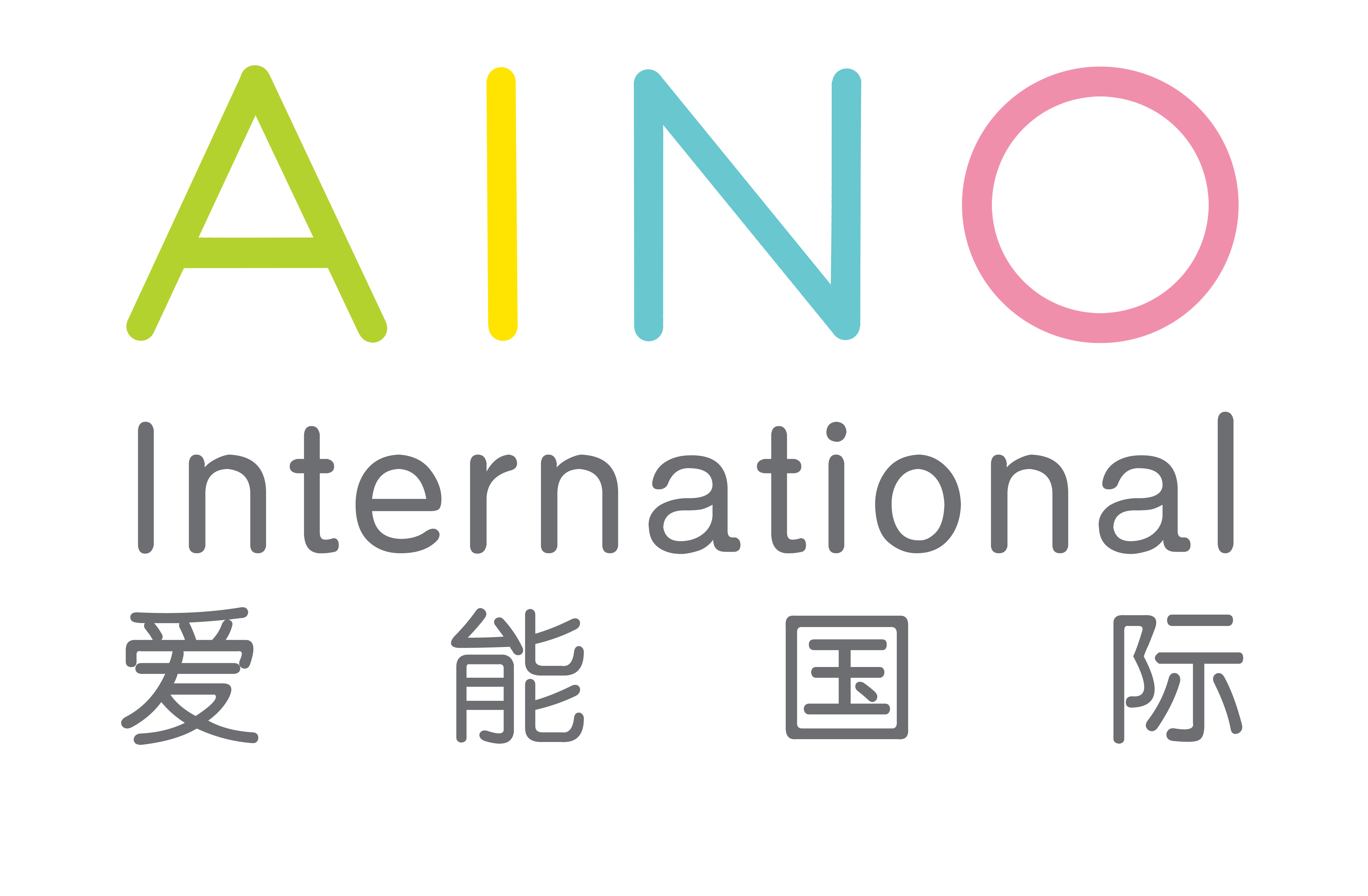 Aino international -yrityksen logo tekstiversiona.