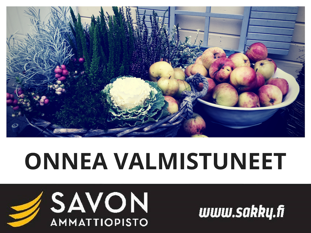Savon ammattiopistosta valmistuneet opiskelijat 1.6.-30.9.2018