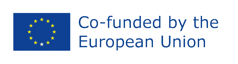 Co-funded by the European Union -logo jossa EU-lippu vasemmalla ja oikealla teksti.