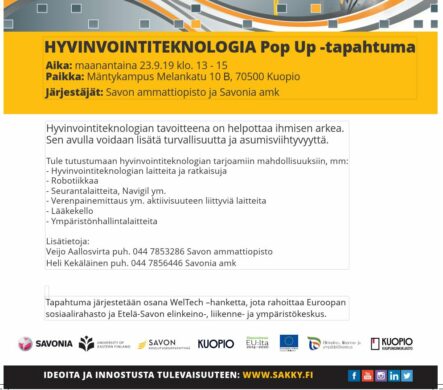 Weltech hyvinvointiteknologia Pop Up