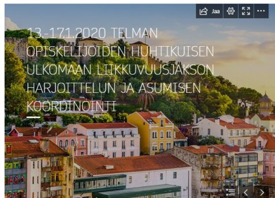 TELMA:n opiskelijoiden työjakson suunnittelua Portugalissa