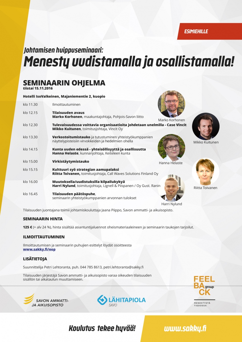 Esimiehen omapäivä 15.11.2016