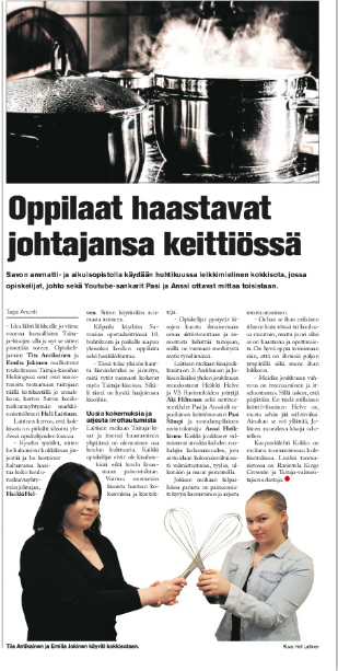Tiian ja Emilian erilaiset Taitaja-harjoitukset