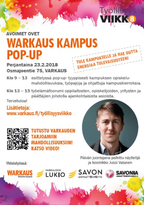 Warkaus kampus Pop-up ja työllisyysfoorumi - tapahtuma perjantaina 23.2