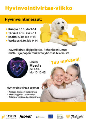 Hyvinvointivirtaa-tapahtuma Iisalmi, Toivala, Kuopio, Varkaus