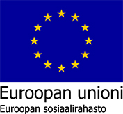 Euroopan unionin tähtilippu ja tekstinä Euroopan unioni Euroopan sosiaalirahasto.