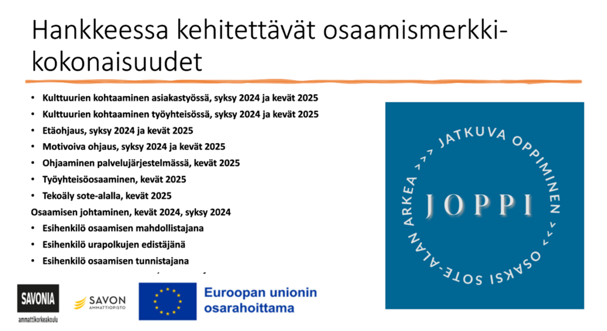 Joppi-hanke jatkuvan oppimisen kehittämisen asialla
