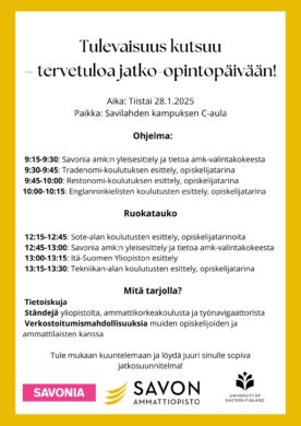 Tulevaisuus kutsuu – jatko-opintopäivä